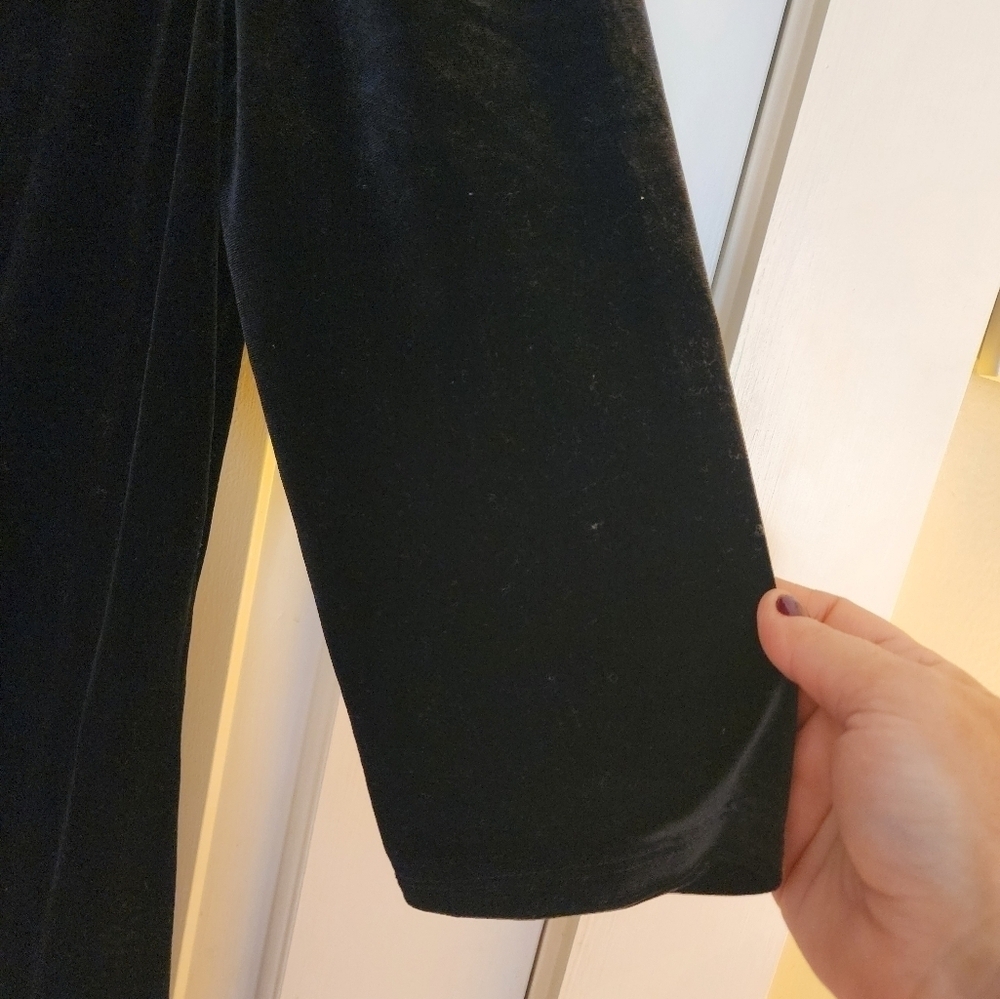 Jjill black velvet dress poly spandex size medium whimsigoth witchy party - Picture 7 of 12